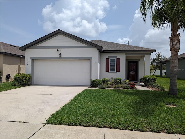 3103 Nova Scotia Way, New Smyrna Beach, FL 32168 - single story home featuring a garage, a front yard, concrete driveway, and stucco siding