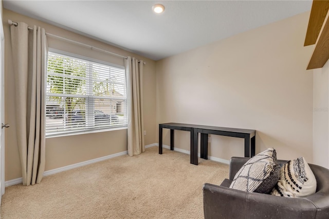 2731 Neverland Dr, New Smyrna Beach, FL 32168 - living area with carpet floors and baseboards