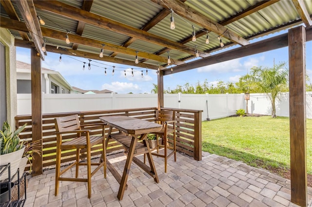 2731 Neverland Dr, New Smyrna Beach, FL 32168 - fenced backyard with a patio