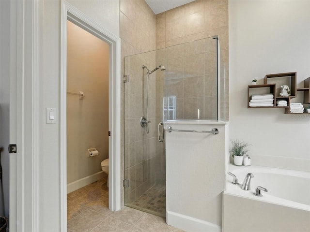 461 Luna Bella Ln, New Smyrna Beach, FL 32168 - full bathroom featuring a shower stall, a bath, and tile patterned floors