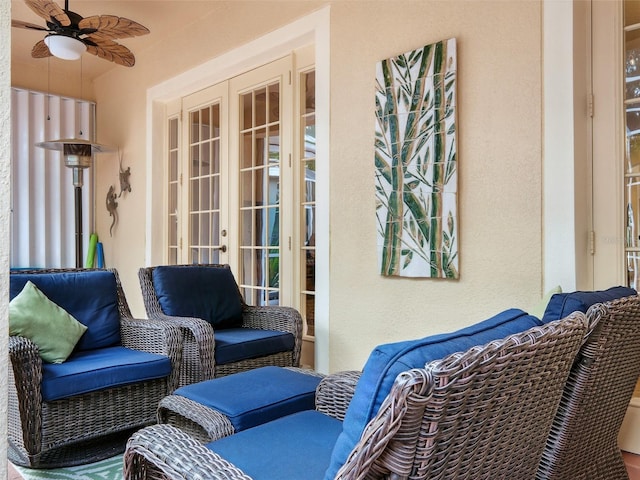 461 Luna Bella Ln, New Smyrna Beach, FL 32168 - view of patio with french doors and a ceiling fan