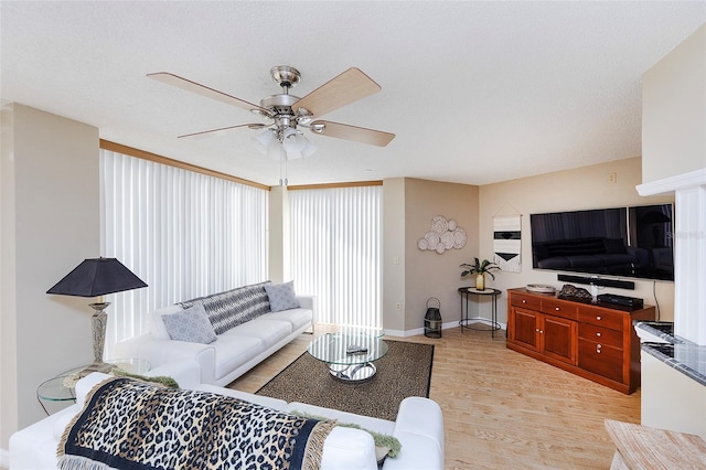 1 Oceans W Blvd Unit 1B5, Daytona Beach, FL 32118 - living area featuring light wood finished floors and a ceiling fan