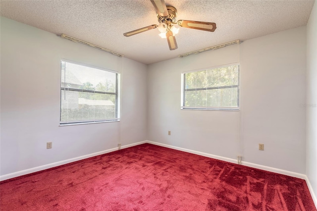 5060 Audubon Ave, De Leon Springs, FL 32130 - carpeted spare room featuring healthy amount of natural light, ceiling fan, and a textured ceiling