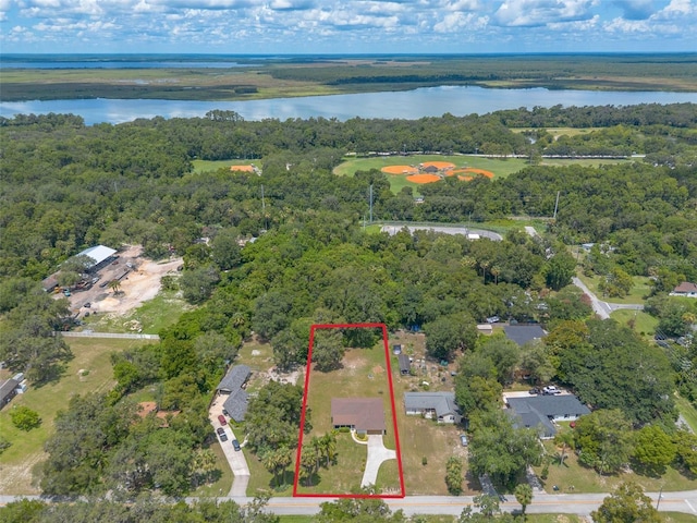 5060 Audubon Ave, De Leon Springs, FL 32130 - view of property location with a large body of water and property boundaries highlighted