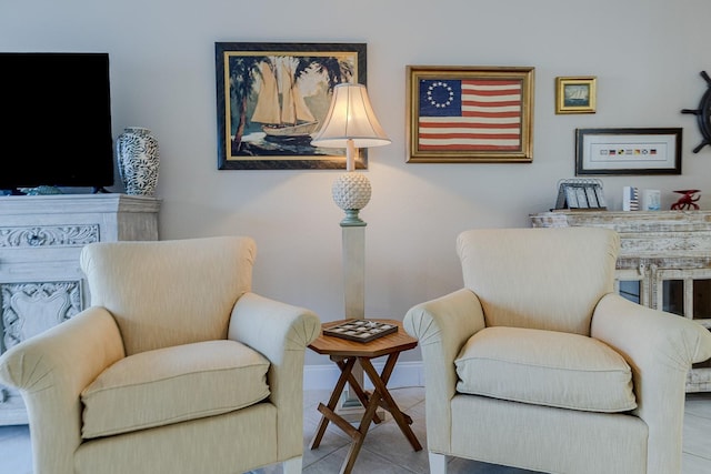 3700 S Atlantic Ave Unit 108, New Smyrna Beach, FL 32169 - living area with tile patterned flooring