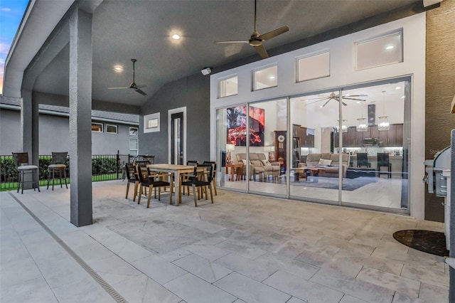 6294 W Fallsgrove Ln, Port Orange, FL 32128 - view of patio / terrace with ceiling fan and outdoor dining space