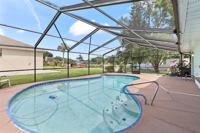 800 Black Duck Dr, Port Orange, FL 32127 - outdoor pool with a patio area, a yard, and a lanai