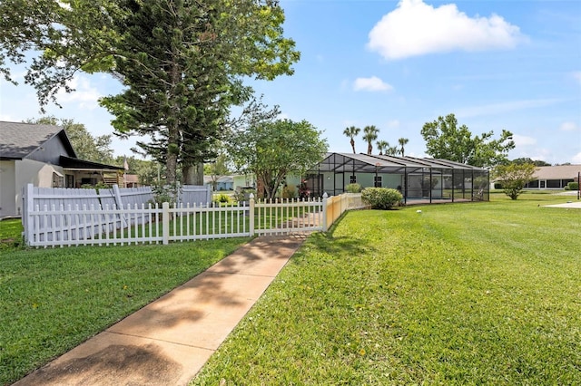 800 Black Duck Dr, Port Orange, FL 32127 - fenced yard featuring a lanai