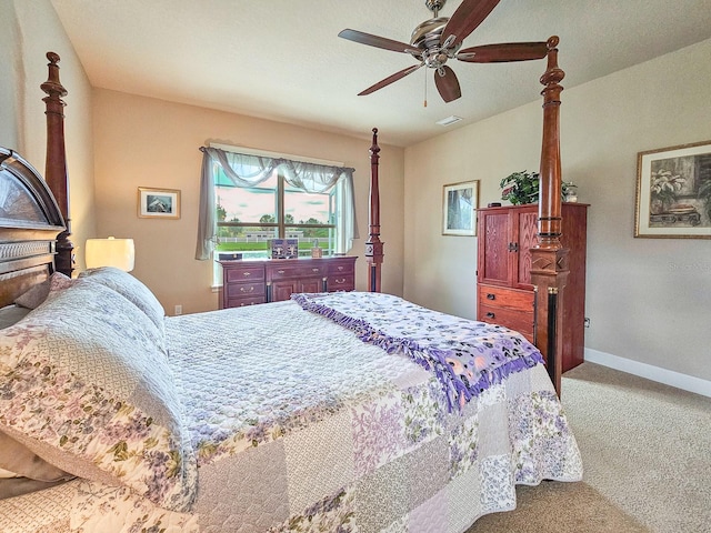 6804 Forkmead Ln, Port Orange, FL 32128 - bedroom with carpet flooring and a ceiling fan