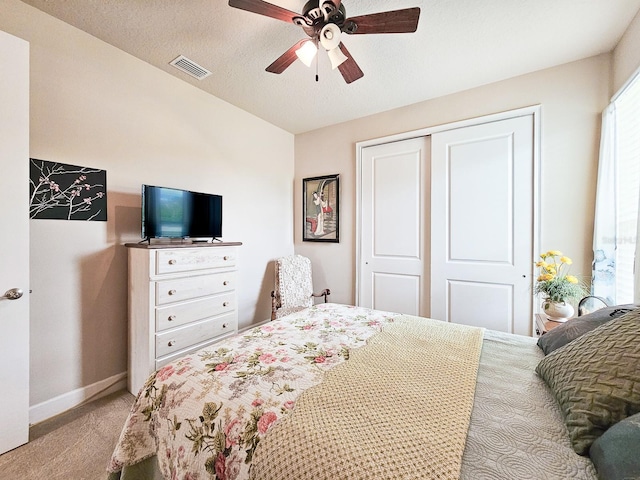 6804 Forkmead Ln, Port Orange, FL 32128 - carpeted bedroom featuring a closet and ceiling fan