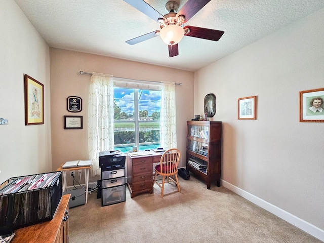 6804 Forkmead Ln, Port Orange, FL 32128 - office space with ceiling fan and light carpet