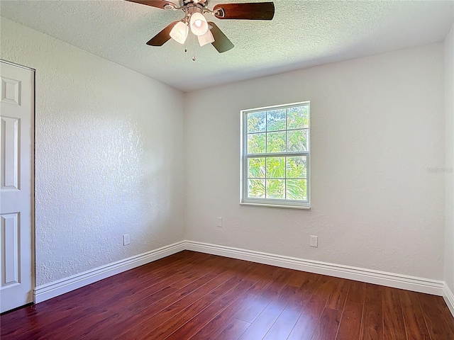 3045 Pine Tree Dr, Edgewater, FL 32141 - empty room featuring hardwood / wood-style floors, a ceiling fan, a textured wall, and a textured ceiling