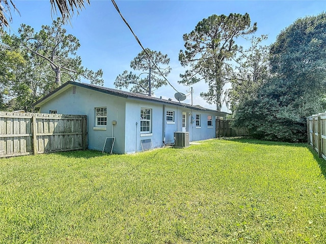 3045 Pine Tree Dr, Edgewater, FL 32141 - rear view of property with stucco siding and a fenced backyard