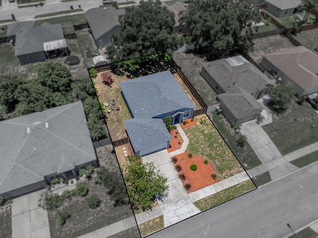 411 Ryans Ridge Ave, Eustis, FL 32726 - aerial perspective of suburban area with property parcel outlined
