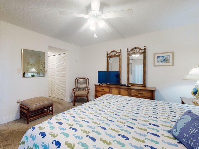 4175 S Atlantic Ave Unit 4110, New Smyrna Beach, FL 32169 - carpeted bedroom with a closet and ceiling fan