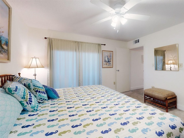 4175 S Atlantic Ave Unit 4110, New Smyrna Beach, FL 32169 - carpeted bedroom featuring baseboards and ceiling fan