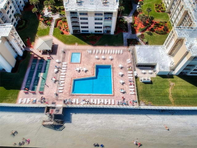 4175 S Atlantic Ave Unit 4110, New Smyrna Beach, FL 32169 - aerial view of property and surrounding area with a pool