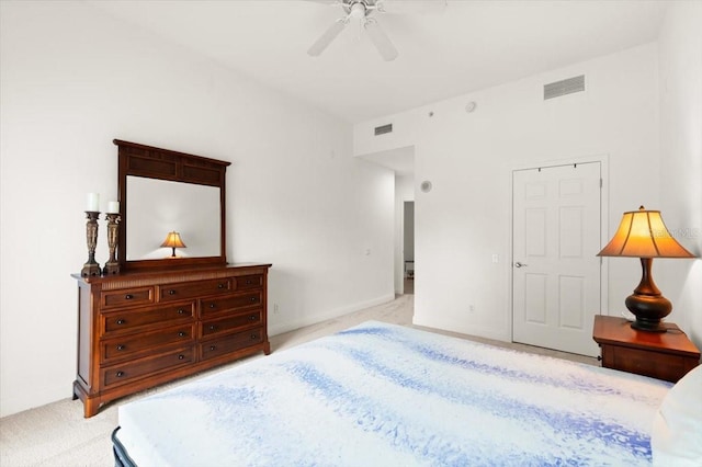 2 Oceans W Blvd Unit 206, Daytona Beach Shores, FL 32118 - bedroom featuring light colored carpet and ceiling fan