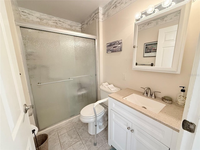 51 Fore Dr, New Smyrna Beach, FL 32168 - full bath featuring vanity, a shower stall, and tile patterned floors