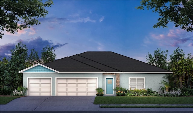 2324 Orange Tree Dr, Edgewater, FL 32141 - ranch-style house with an attached garage, stucco siding, driveway, and a front yard