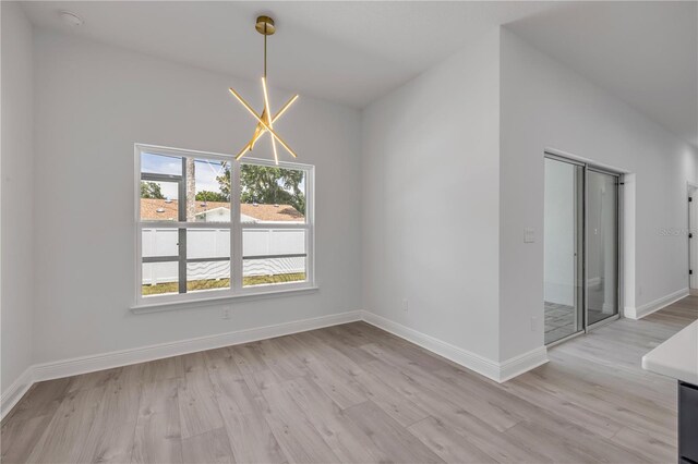 2324 Orange Tree Dr, Edgewater, FL 32141 - unfurnished dining area featuring light wood finished floors and baseboards