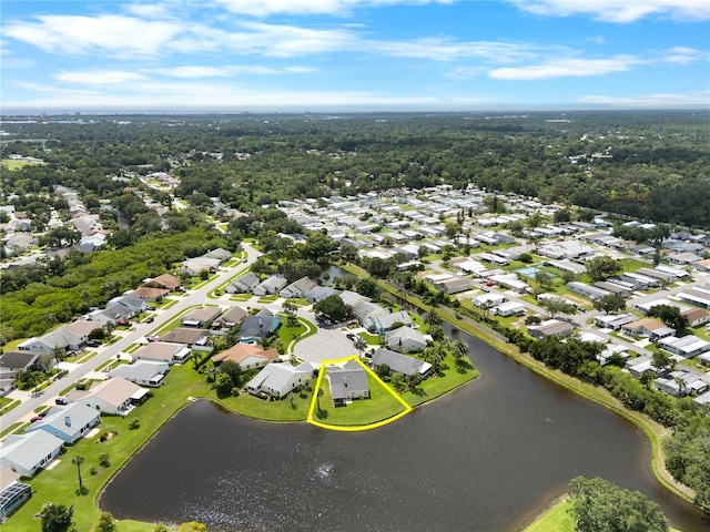 684 Rochester Ct, New Smyrna Beach, FL 32168 - aerial view of residential area with a large body of water