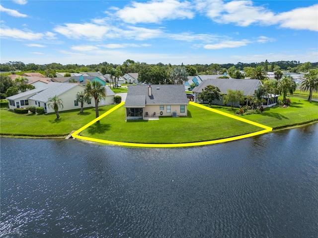 684 Rochester Ct, New Smyrna Beach, FL 32168 - aerial view of residential area with a large body of water