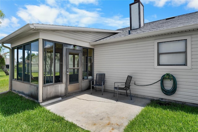 684 Rochester Ct, New Smyrna Beach, FL 32168 - view of patio / terrace with a sunroom