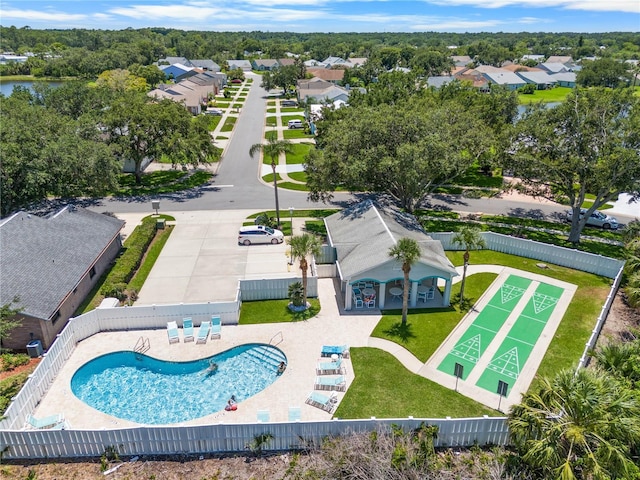 684 Rochester Ct, New Smyrna Beach, FL 32168 - aerial view of residential area with a pool area