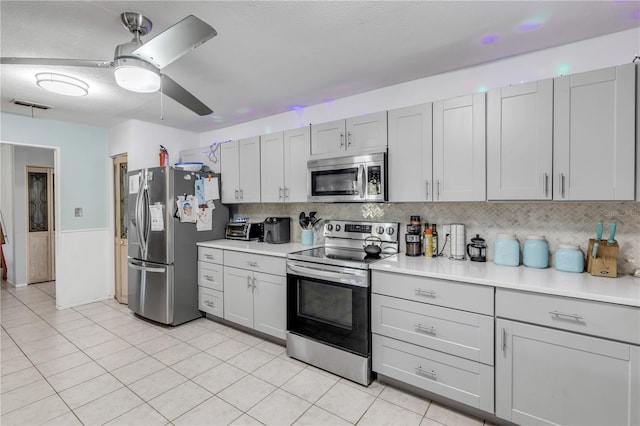 2715 Pine Tree Dr, Edgewater, FL 32141 - kitchen with appliances with stainless steel finishes, tasteful backsplash, and light countertops
