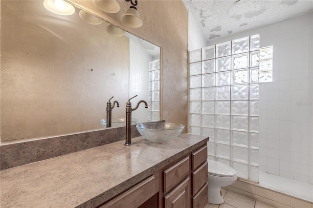 2715 Pine Tree Dr, Edgewater, FL 32141 - full bathroom with vanity, a walk in shower, and tile patterned flooring