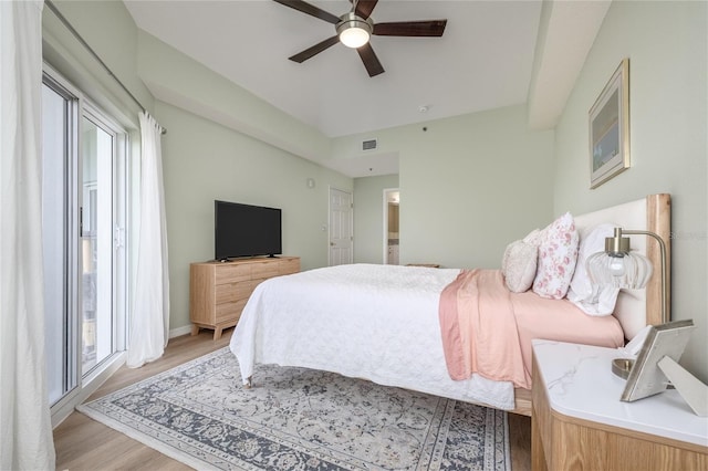5300 S Atlantic Ave Unit 5-502, New Smyrna Beach, FL 32169 - bedroom featuring light wood finished floors and a ceiling fan