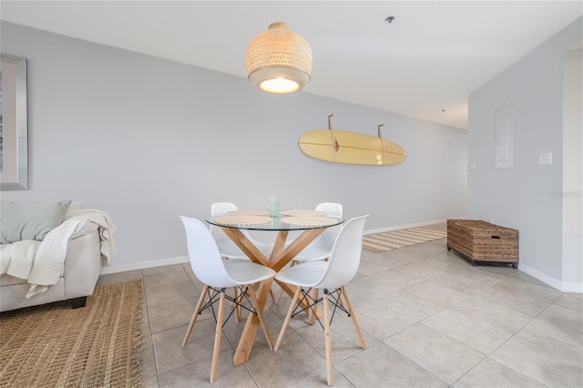 5300 S Atlantic Ave Unit 5-502, New Smyrna Beach, FL 32169 - dining space featuring light tile patterned flooring and electric panel