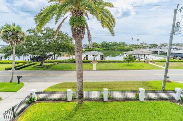1212 S Riverside Dr, New Smyrna Beach, FL 32168 - view of yard featuring a water view and a gazebo