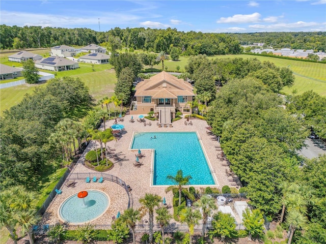 5849 Ansley Way, Mount Dora, FL 32757 - bird's eye view of a pool and a tree filled landscape