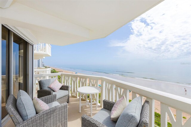 1051 Ocean Shore Blvd Unit 502, Ormond Beach, FL 32176 - balcony with view of water and beach