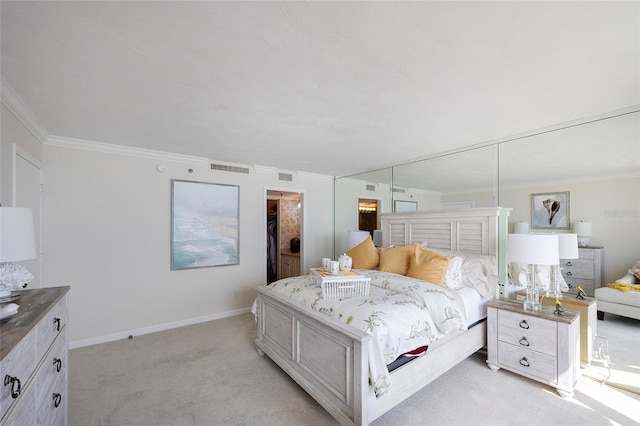 1051 Ocean Shore Blvd Unit 502, Ormond Beach, FL 32176 - bedroom with light colored carpet and ornamental molding