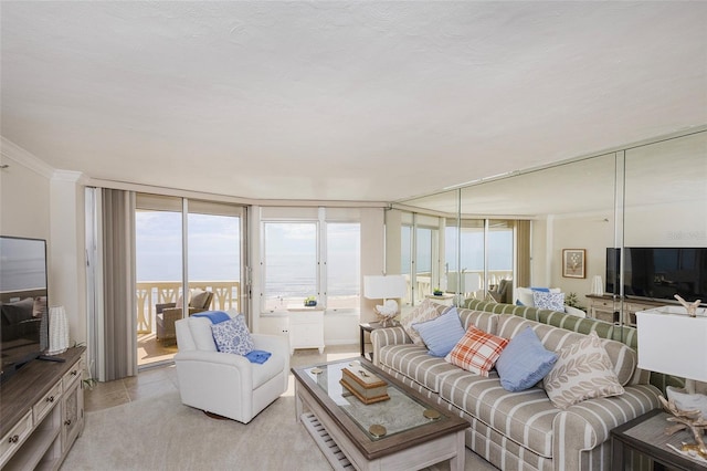 1051 Ocean Shore Blvd Unit 502, Ormond Beach, FL 32176 - living area featuring crown molding