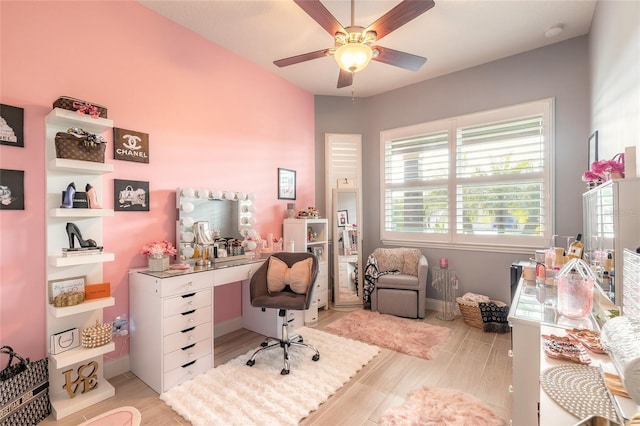 2939 Bella Flore Ter, New Smyrna Beach, FL 32168 - office space featuring healthy amount of natural light, a ceiling fan, and wood finished floors