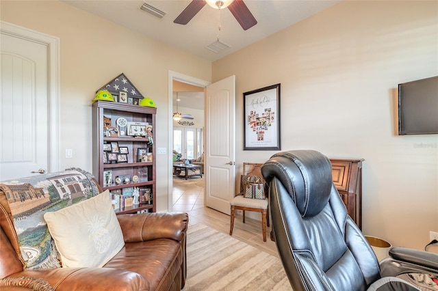 2939 Bella Flore Ter, New Smyrna Beach, FL 32168 - office featuring a ceiling fan