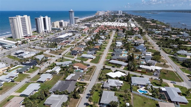 2555 S Atlantic Ave Unit 302, Daytona Beach Shores, FL 32118 - aerial view of property and surrounding area featuring a nearby body of water and nearby urban area