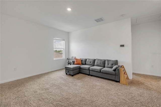3116 Crab Trap Dr, New Smyrna Beach, FL 32168 - carpeted living room with baseboards and recessed lighting