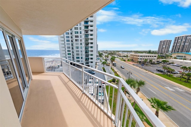 2967 S Atlantic Ave Unit 508, Daytona Beach, FL 32118 - balcony with a water view and a city view