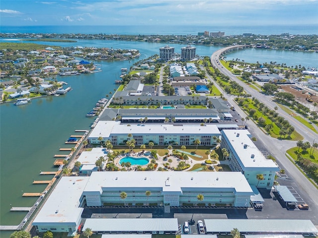 325 N Causeway Unit B305, New Smyrna Beach, FL 32169 - drone / aerial view of a nearby body of water and a pool