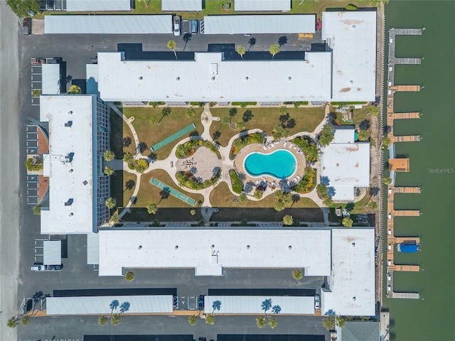 325 N Causeway Unit B305, New Smyrna Beach, FL 32169 - aerial view of property and surrounding area with a pool area