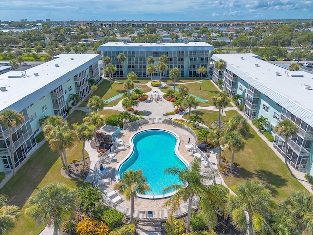 325 N Causeway Unit B305, New Smyrna Beach, FL 32169 - aerial view of a pool area