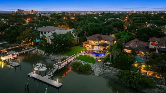 206 Canova Dr, New Smyrna Beach, FL 32169 - aerial view of property's location with a large body of water