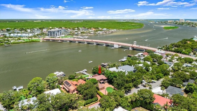 206 Canova Dr, New Smyrna Beach, FL 32169 - drone / aerial view of a notable bridge and a large body of water