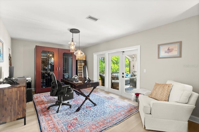 206 Canova Dr, New Smyrna Beach, FL 32169 - office area featuring french doors
