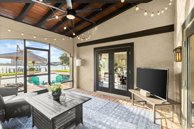 206 Canova Dr, New Smyrna Beach, FL 32169 - sunroom featuring french doors